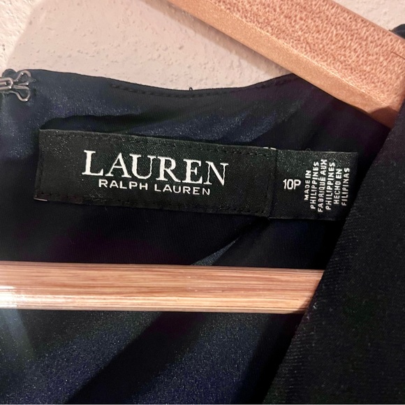 Raplph by Ralph Lauren Surplice Dress Navy Floral Belt Print 10P - Picture 10 of 10